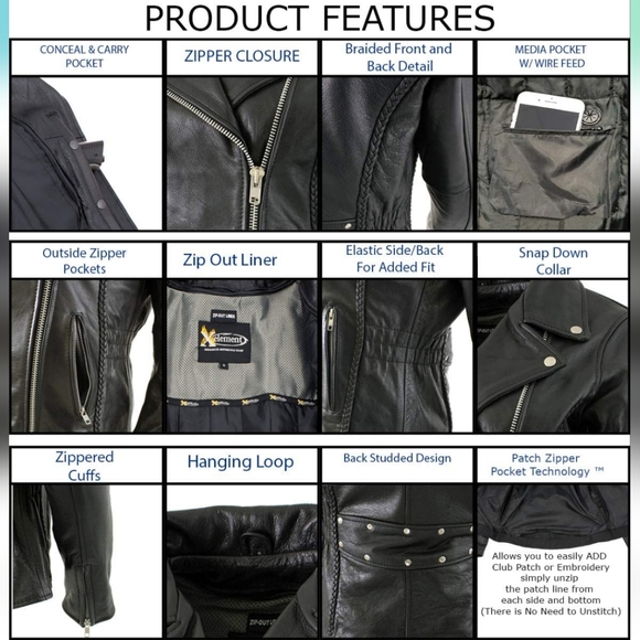 Xelement B8000 leather jacket - Picture 3 of 9